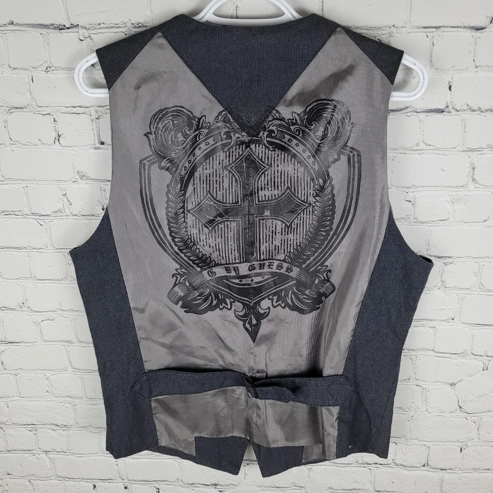 G by GUESS | button up steampunk edgy goth waistcoat vest - Picture 2 of 5